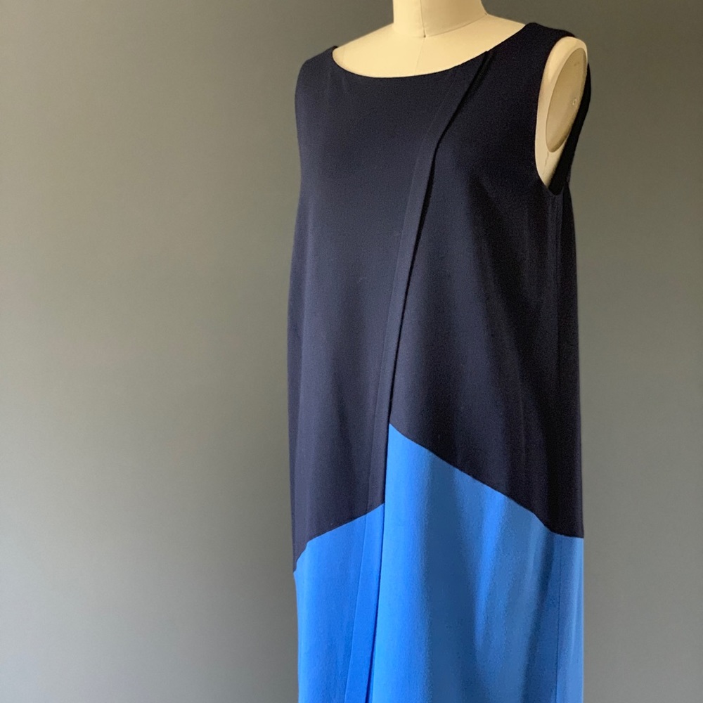 Lafayette 148 NY Navy Color Block Dress